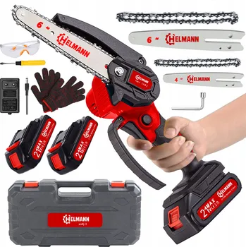 Motorová pila AKU ŘETĚZOVÁ PILA 4" 6" BEZUHLÍKOVÁ PILA NA VĚTVE 2X AKU