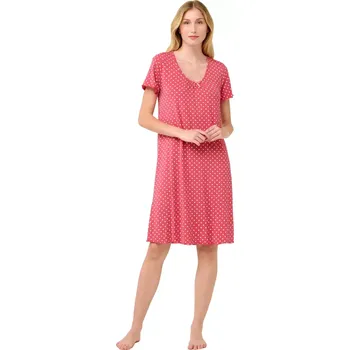 Dámské oblečení Letní puntíkovaná noční košile Vamp 22073 rose taupe velikost M