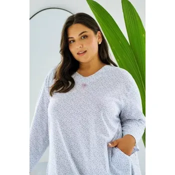 Dámské noční prádlo Taro, dámská noční košile 3464-Debora, dlouhý rukáv, bílá, vel. XXL