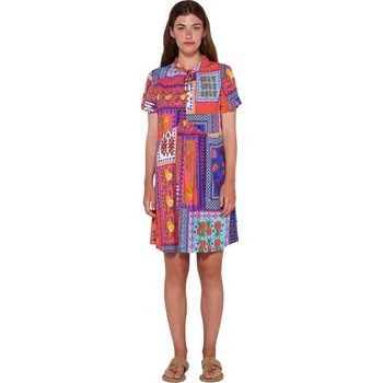 Dámské šaty Letní barevné šaty Vamp s krátkými rukávy 20425 velikost XL