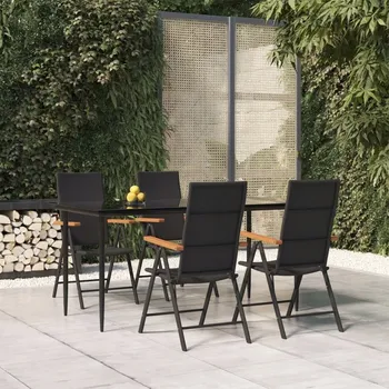 Zahradní sestava Zahradní nábytek z umělého ratanu VidaXL, černý, 1 díl