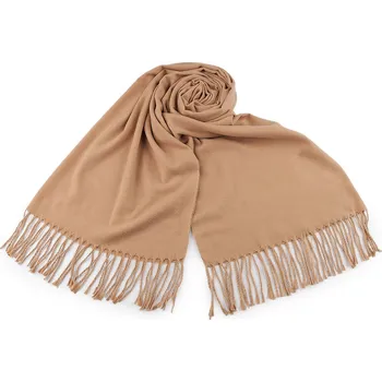 Deštník Šátek / šála s třásněmi 70x180 cm béžová velbloudí 1 ks