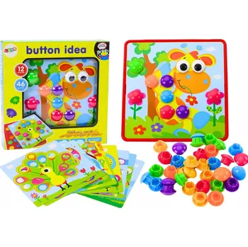 Puzzle Puzzle Obrázkové Barevné Knoflíky K Doplňování 12 Obrázků