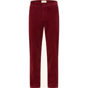 Pánské kalhoty Gant Pánské Manšestrové Kalhoty Regular Fit, tmavě červená, 33