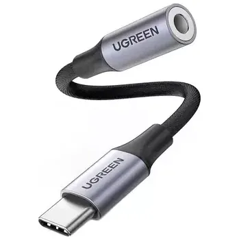 Audio kabel Ugreen adaptér USB-C - jack (M/F) černá (80154-UG)