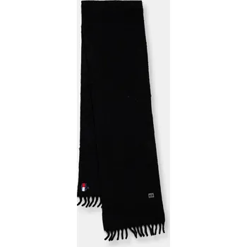 Šála Šála s přídavkem vlny Tommy Jeans černá barva, AW0AW17903 99X, vel. ONE SIZE