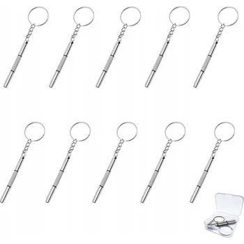 Šroubovák 10x ŠROUBOVÁK PRECISION PRO BRÝLE STŘÍBRNÝ NEREZOVÁ OCEL SADA