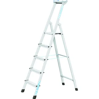 Železářství ZARGES XL step S nýtovaný stojací žebřík, eloxovaný, Pracovní výška: 3,75 m