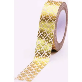 Samolepicí dekorační páska GG FT 933241 10m x 15mm - Golden leave