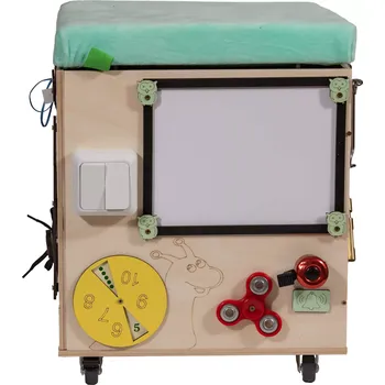 Nábytek Puf s manipulační kostkou a úložným prostorem na kolečkách