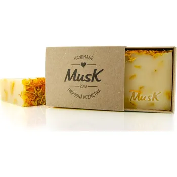 Mýdlo MusK S lúčmi slnka - přírodní mýdlo s kousky měsíčku a svěží květinovo - bylinnou vůní 100g