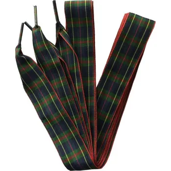 Tkaničky do bot Široké kostkované tkaničky do bot, jeden pár - Modro zelené, 120 cm