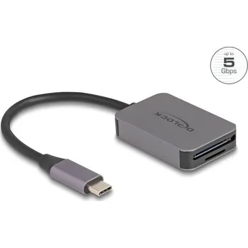 Čtečka paměťových karet Delock USB-C čtečka karet SD a microSD, hliníkové tělo
