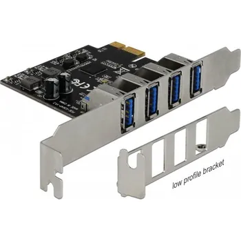 USB hub Delock 4-portový USB 3.0 řadič, LP, PCIe-x1 2.0