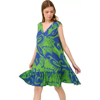 Dámské šaty Letní šaty Vamp bez rukávů z popelínu s potiskem Sea Life 22421 green jolly velikost L