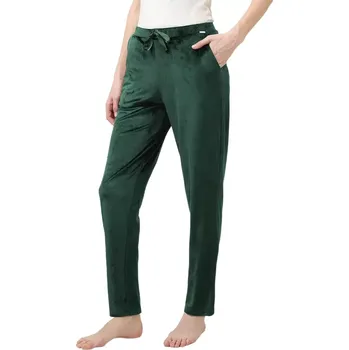 Dámské kalhoty Dámské sametové tepláky s elastickým pasem Vamp 23085 green teal velikost M