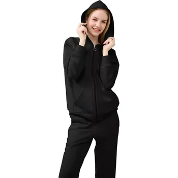 Dámské pyžamo Dámská tepláková souprava na zip v černé barvě Vamp 23143 černá velikost XXL