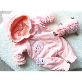 Kojenecká kombinéza AMÁLKA Zateplená kombinéza pro miminko slon, lososová Velikost: 50-56