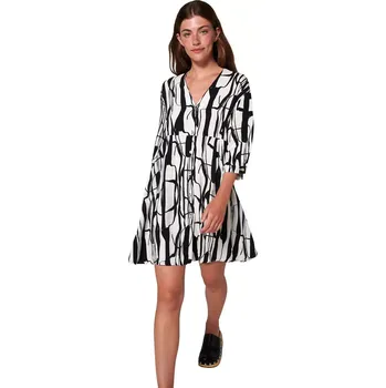 Dámská móda Černobílé šaty Vamp propínací 20440 velikost S