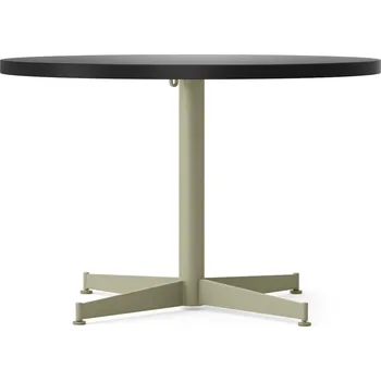 Konferenční stolek Audo Copenhagen, Konferenční stolek Nook Star Base Linoleum, s olivovou základnou, 80 cm, černý - Formadore