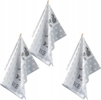 Utěrka ZWOLTEX ALEKS kuchyňská sada utěrka hadřík 3ks šedá 50x70