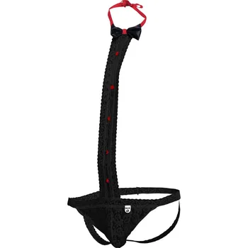 Pánské erotické prádlo MOB Eroticwear MOB Tuxedo Lace Thong - Black - L/XL