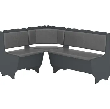 jídelní souprava Rohová lavice GRAF Barva: antracit, Materiál: koženka - šedá