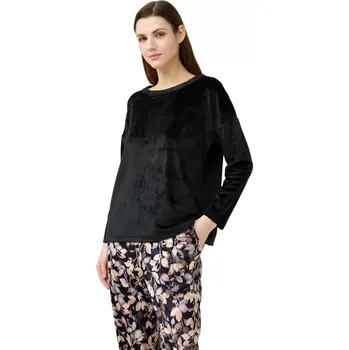 Dámské pyžamo Dámská sametová souprava s květinovými kalhotami Vamp 23081 černá velikost XL