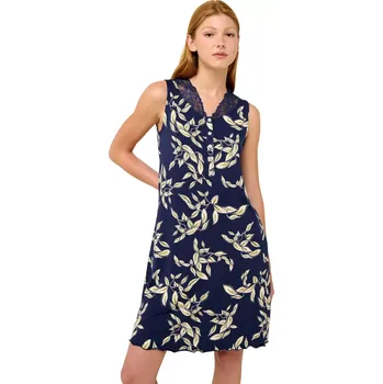 Dámská noční košile Letní košile Vamp bez rukávů s knoflíkovou légou 22042 blue cavern velikost S