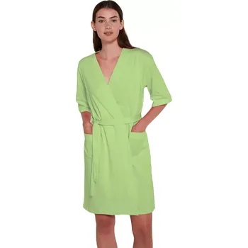 Dámský župan Dámský župan Vamp s krátkým rukávem 20236 zelený velikost S