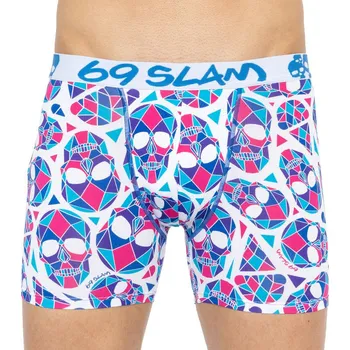 Pánské boxerky 69SLAM fit skullmond white L MBYSDW-PO - barevné lebky Možnost vrácení zboží ZDARMA do 120 dnů!