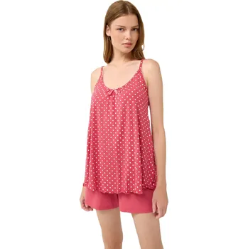 Dámské pyžamo Dámské puntíkované pyžamo Vamp 22076 rose taupe velikost S