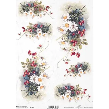 Umělecký papír Rýžový papír A4 - Květiny a rostliny - R1101