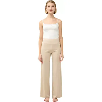 Dámské kalhoty Dámské elegantní lounge kalhoty s volným střihem Vamp 23157 beige soleil velikost XXL