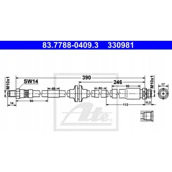 Brzdová hadice ATE 83.7788-0409.3 Brzdová hadice flexibilní