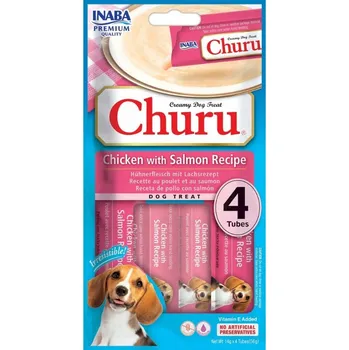 Pamlsek pro psa INABA Dog Churu 4P Kuře Losos Kuřecí Losos 4x14g