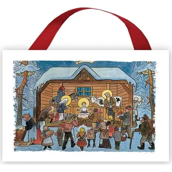 Domovní cedule Nekupto Dřevěná cedule obdélníková Betlém Josef Lada