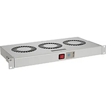 Rozvaděč Solarix Chladící jednotka 19" 1U 3 ventilátory s bimetalovým termostatem RAL 7035 do 19" lišt VJ19-3-T-G
