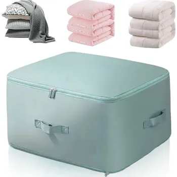 Úložný box ORGANIZÉR TAŠKA NA POVLEČENÍ, PŘIKRÝVKY, OBLEČENÍ, PEVNÝ ÚLOŽNÝ BOX MODRÝ 54X42X60