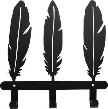 Věšák Šatní ramínko YAGI boho pióra černý