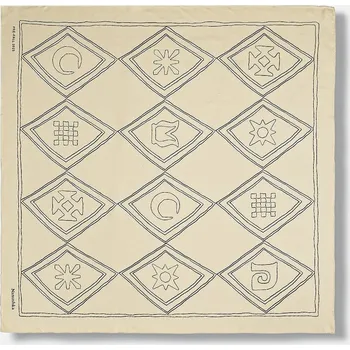 Šátek Hedvábný šátek Nanushka béžová barva, NU25PFSC00505 80D, vel. ONE SIZE