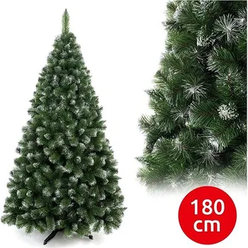 Vánoční stromek DONOCI Vánoční stromek - borovice, tmavě zelená s bílými konci, 180 × 100 cm