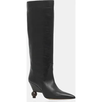 Dámské kozačky Kožené kozačky Weekend Max Mara Tasca dámské, černá barva, na podpatku, 2525796075600 2525796075600.BLACK 99X, EUR 37