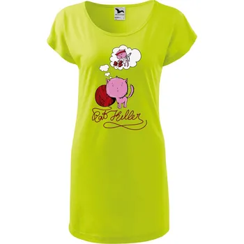 Dámské tričko DOBRÝ TRIKO Dámské tričko/šaty Kočičí sen Velikost: 2XL, Barva: Limetková