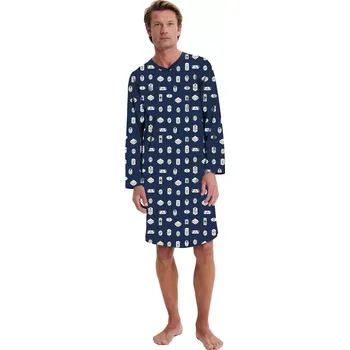 Pánská noční košile Vamp - Noční košile s dlouhým rukávem 19680 velikost L