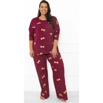 Dámské pyžamo Dámské pyžamo Italian Fashion Kwadro - bavlna Bordó 2XL