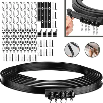 Příslušenství pro záclonu a závěs Flexibilní garnýž na strop nebo stěnu Szyna do Zasłon Záclony 5m Ohýbatelná