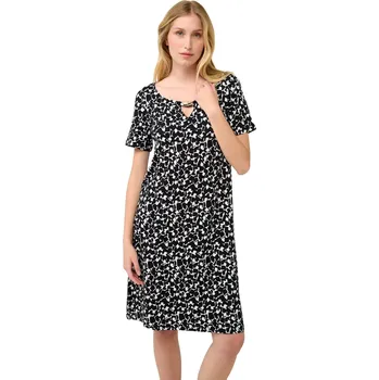 Dámské šaty Černobílé letní šaty z viskózy Vamp 22496 černé velikost S