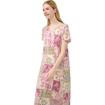 Dámská noční košile Dámská dlouhá noční košile z mikromodalu Vamp 23024 pink wood velikost S