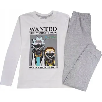 Chlapecké pyžamo CHLAPECKÉ PYŽAMO RICK A MORTY bavlna DLOUHÝ RUKÁV bílé 140 D012V